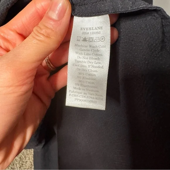 EVERLANE • Pinafore Dress - Cotton Stretch Tiered Spaghetti Strap w/ Pockets 00 - Picture 14 of 16